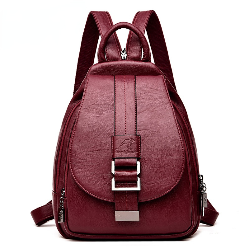 School Backpack Teen - Designer Mochilas de Couro para Mulheres,