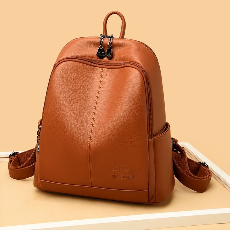 Leather Backpack Vintage - Novas Mochilas de Viagem de Grande