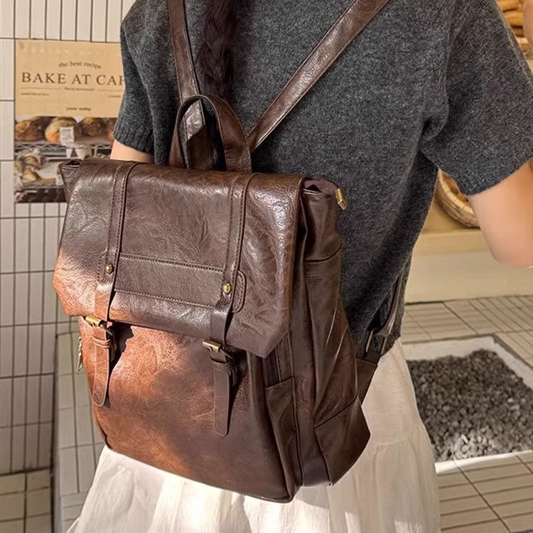 Mochila Casual Feminina em Cou - Leather Backpack Vintage avaliação e preço