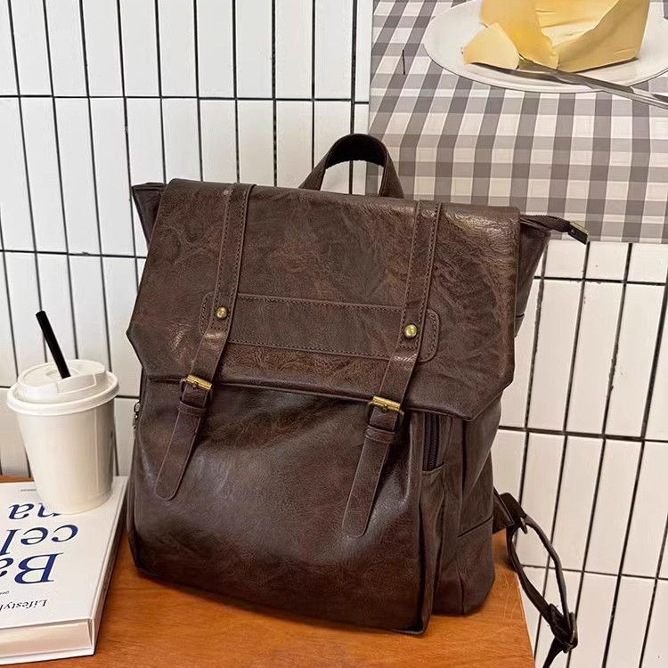 Mochila Casual Feminina em Cou - Leather Backpack Vintage avaliação e preço