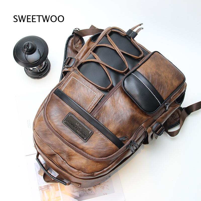 Mochila masculina de couro sin - Leather Backpack Vintage avaliação e preço