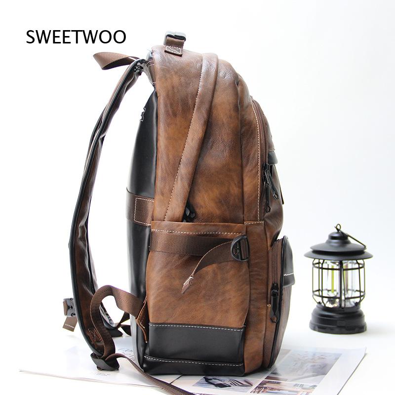 Mochila masculina de couro sin - Leather Backpack Vintage avaliação e preço