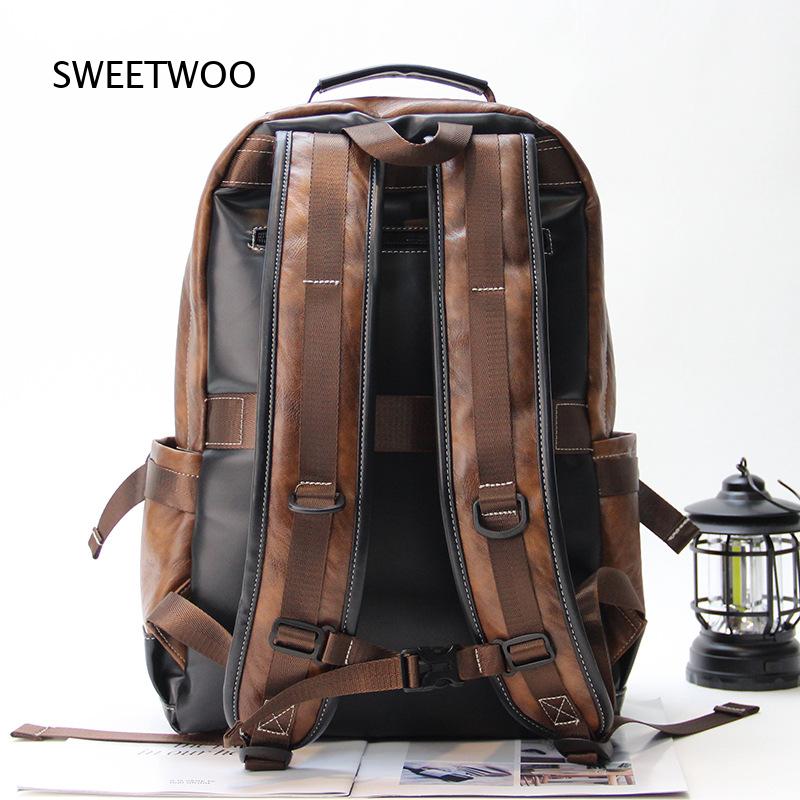 Mochila masculina de couro sin - Leather Backpack Vintage avaliação e preço