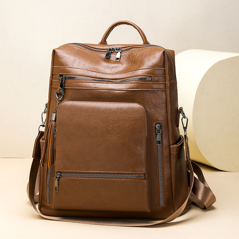 Conjunto de mochila com aparên - Leather Backpack Vintage avaliação e preço